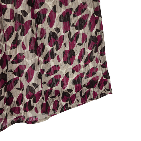 Suzuya A Line Skirt S Women Cherry Red White Layers Leaves Polka Dot Flowy Vtg - Picture 5 of 13